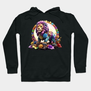 Rainbow Flower Lion Hoodie